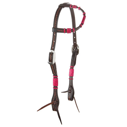 Hot Pink Rawhide Single Ear Headstall