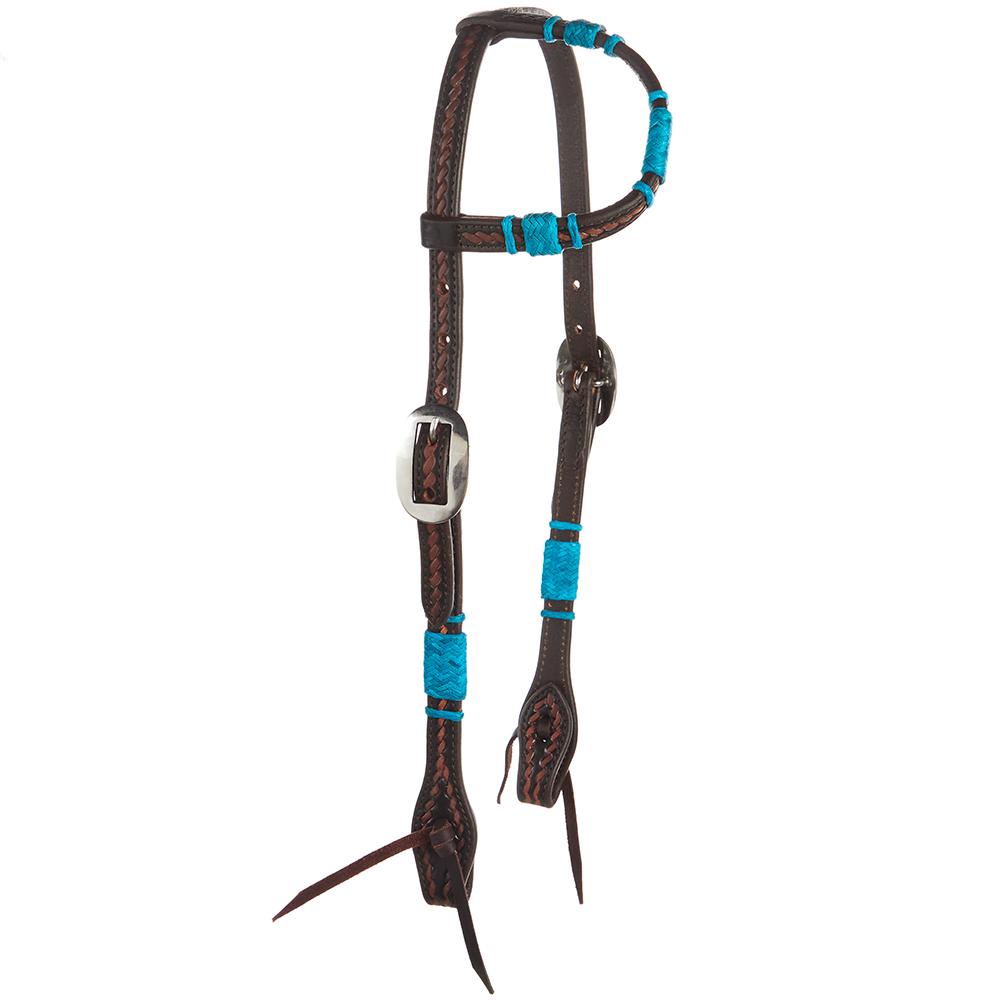 Turquoise Rawhide Single Ear Headstall