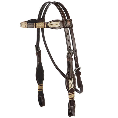 Scalloped Rawhide Browband Headstall