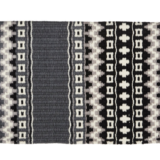 Domino Saddle Blanket, Charcoal, Black and Ash