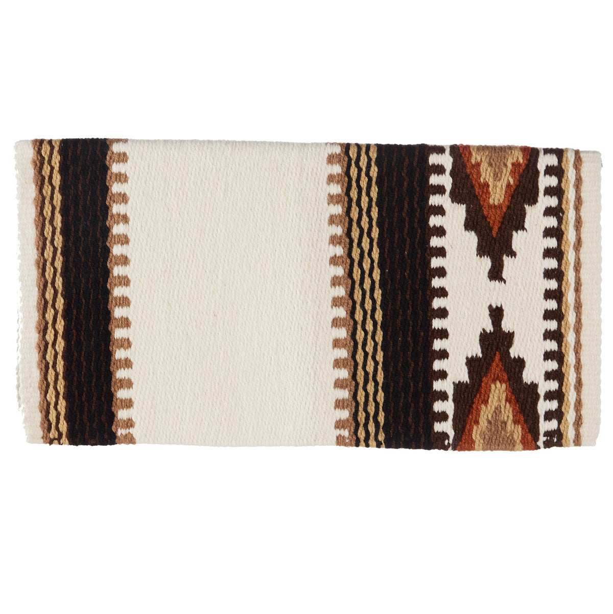 Cream, chestnut and fawn patterned New Zealand wool saddle blanket