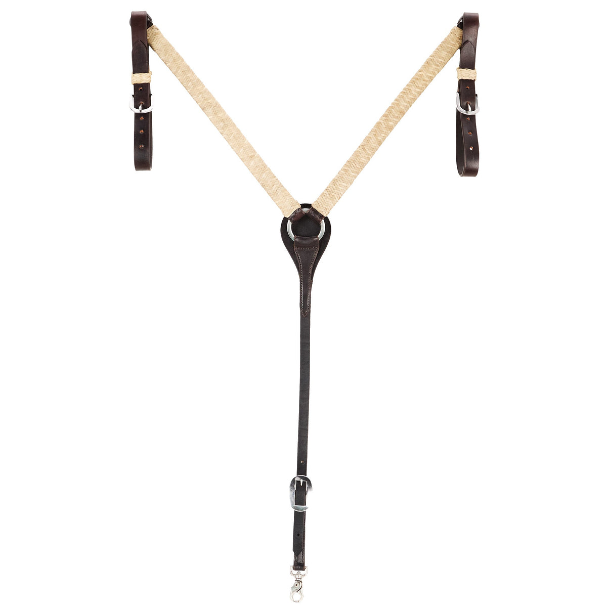 Braided Rawhide Straight Breast Collar