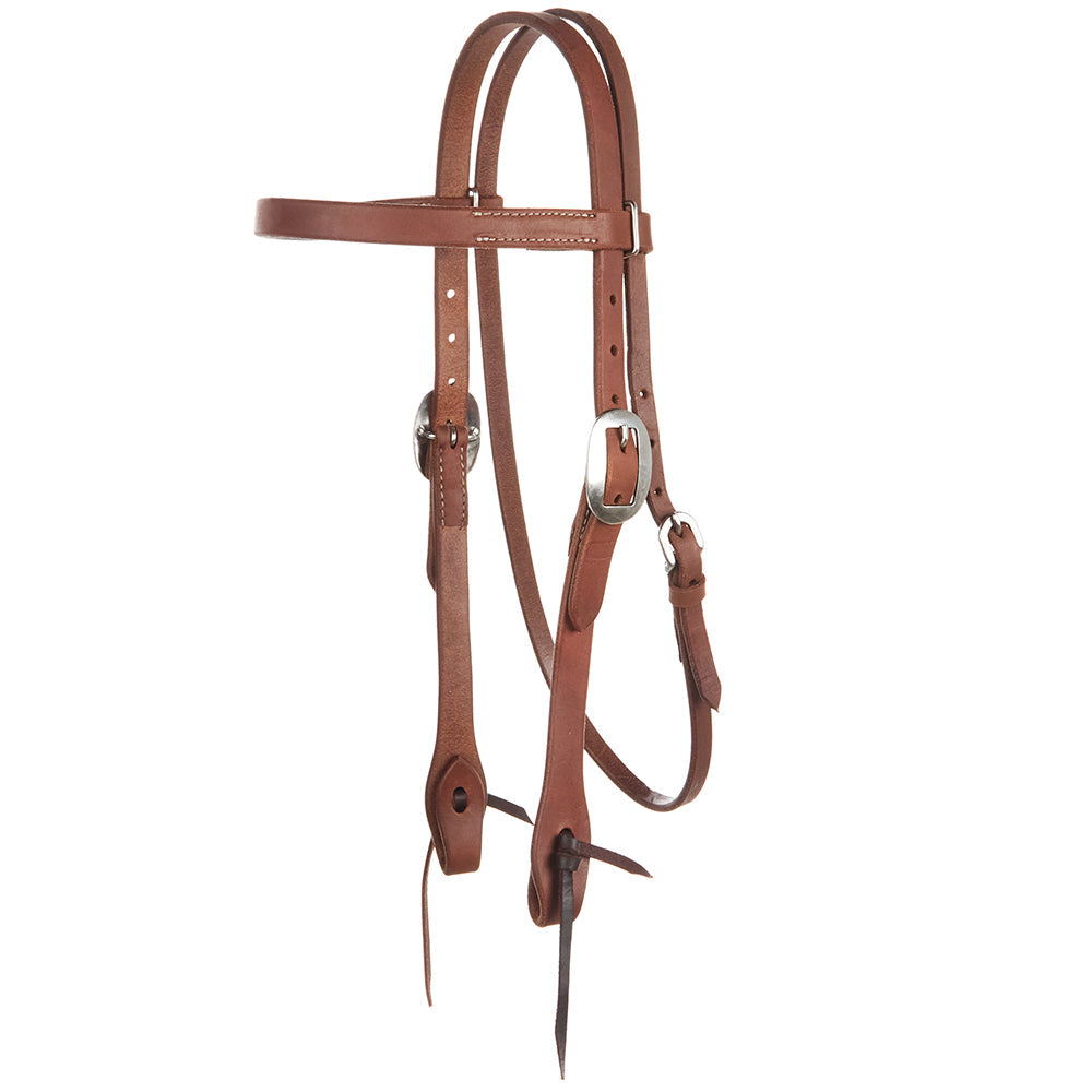 Double Buckle Harness Leather Browband Headstall
