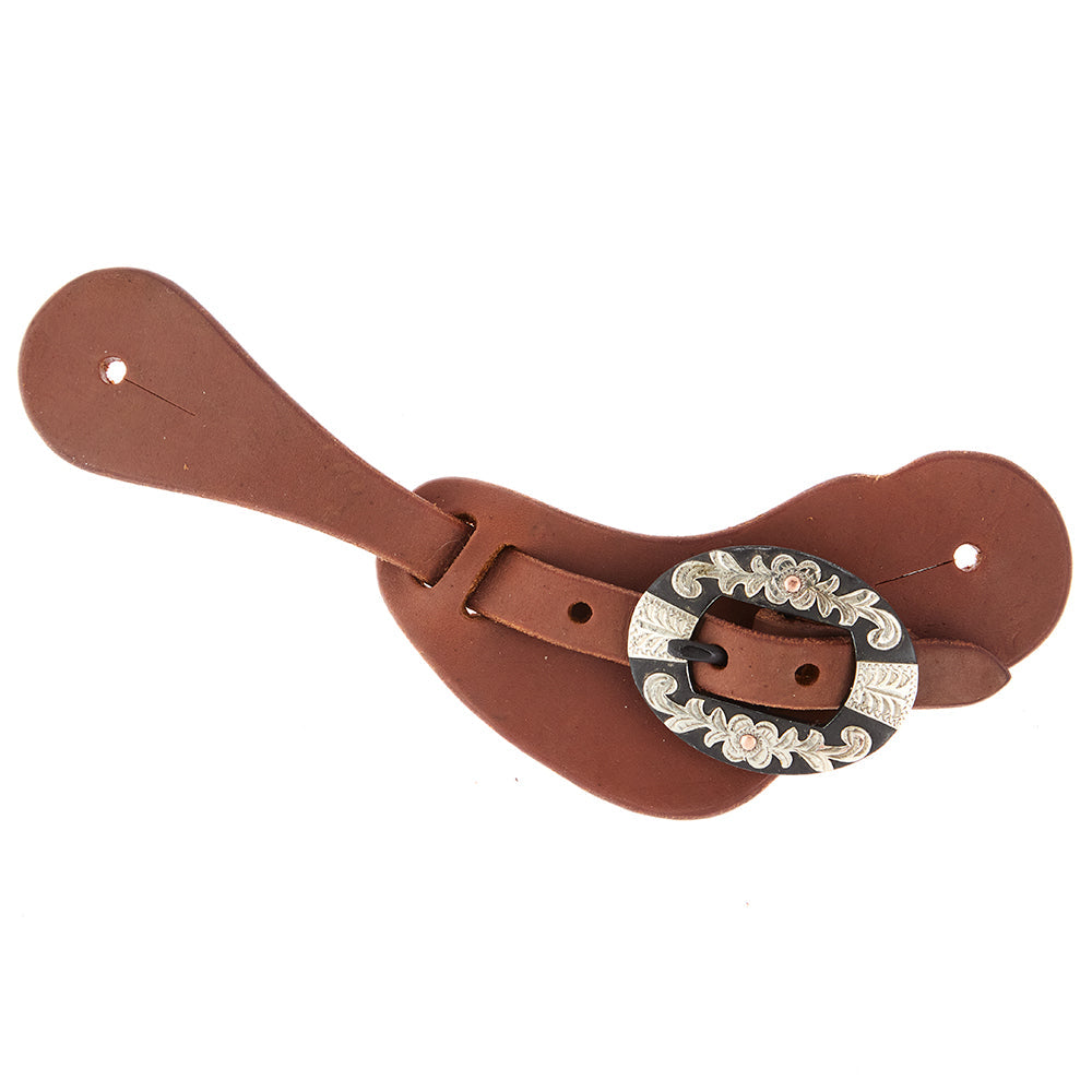 Floral Buckle Cowboy Spur Straps, Ladies and Youth
