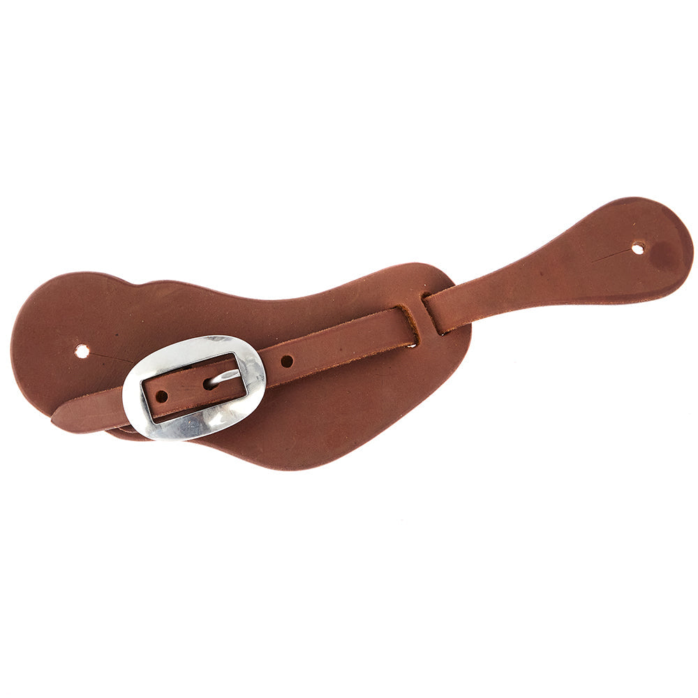 Oiled leather cowboy spur straps with stainless steel buckles