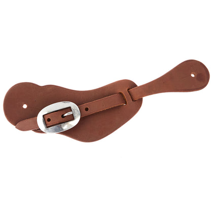 Oiled leather cowboy spur straps with stainless steel buckles