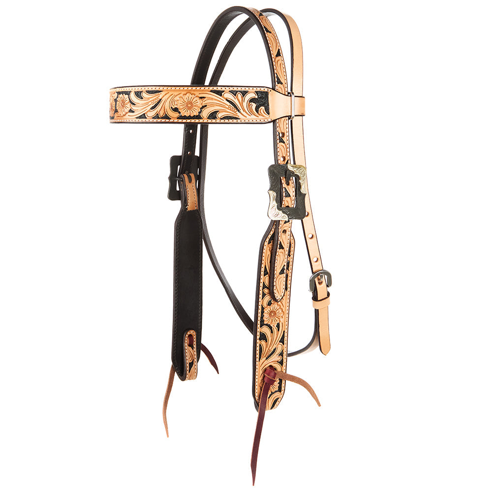 Natural Floral Browband Headstall