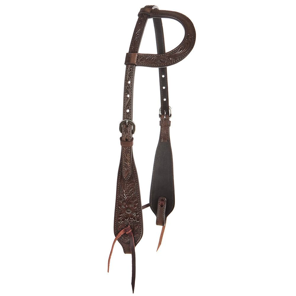 Chocolate Floral Single Ear Headstall