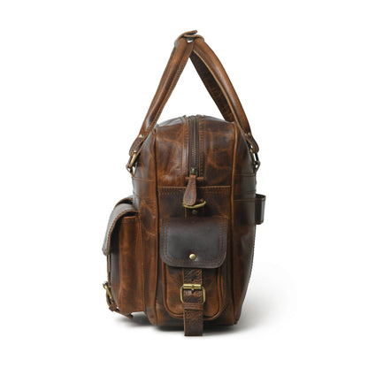 Brown Buffalo Laptop Briefcase by Classy Leather Bags, view 4