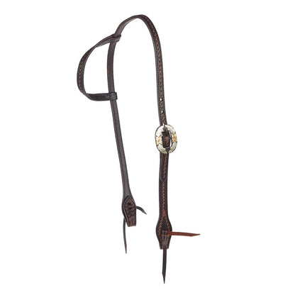 Floral Buckle Rope-Tooled Headstall