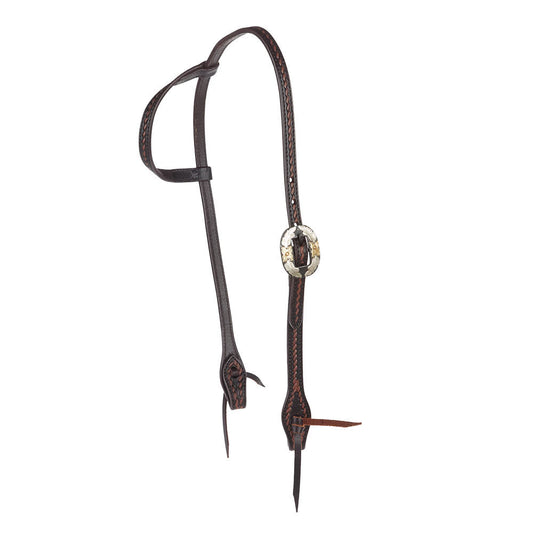 Floral Buckle Rope-Tooled Headstall