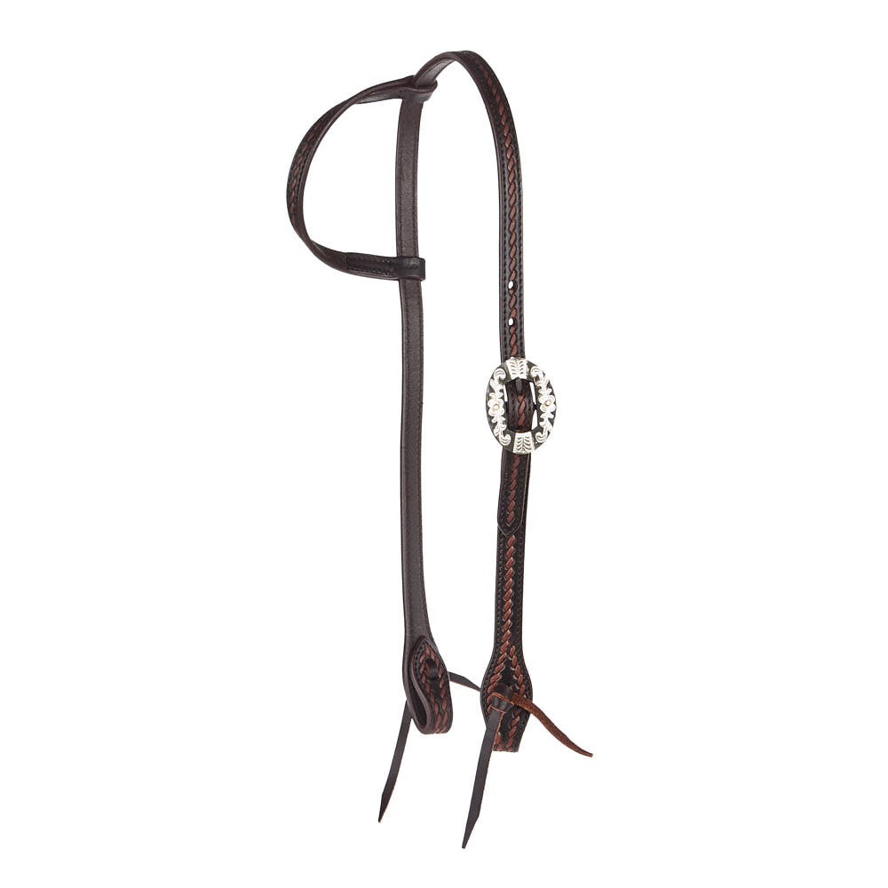 Floral Bar Rope-Tooled Headstall