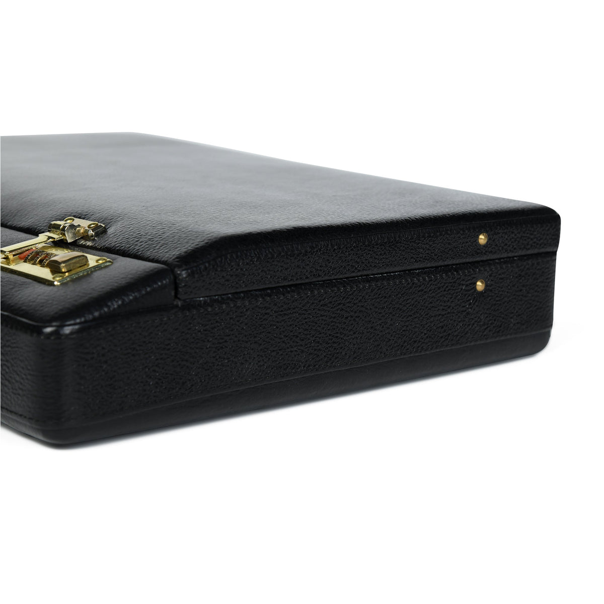 Black Hard-Case Briefcase by Classy Leather Bags, view 5