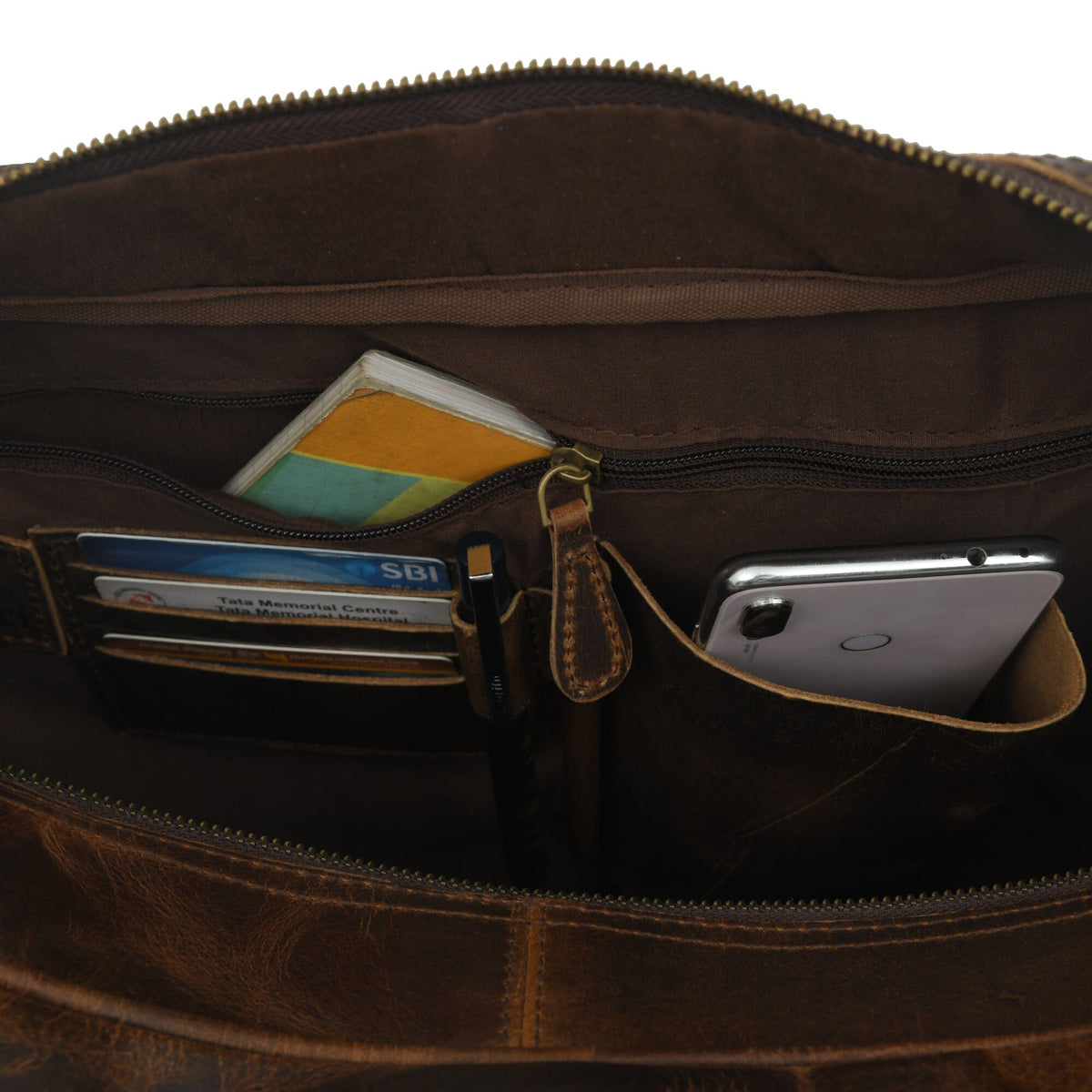 Brown Buffalo Laptop Briefcase by Classy Leather Bags, view 6