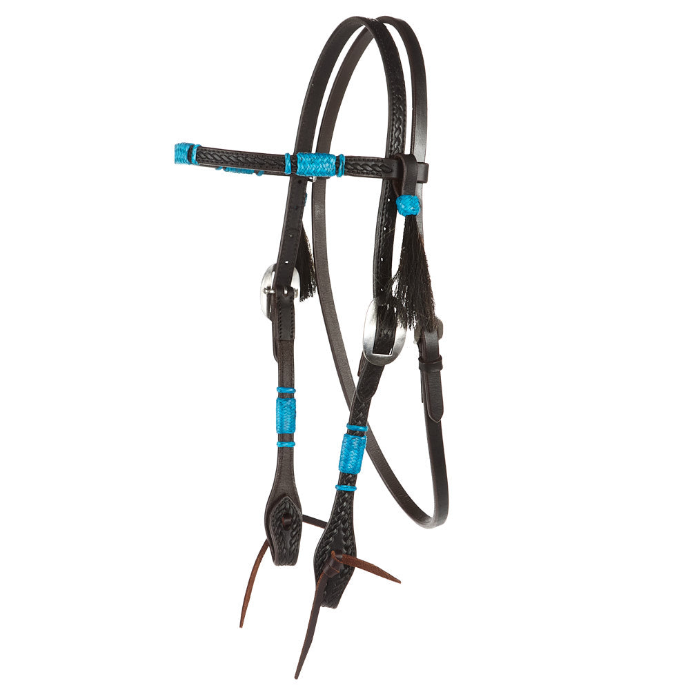 Turquoise Rawhide Browband Headstall