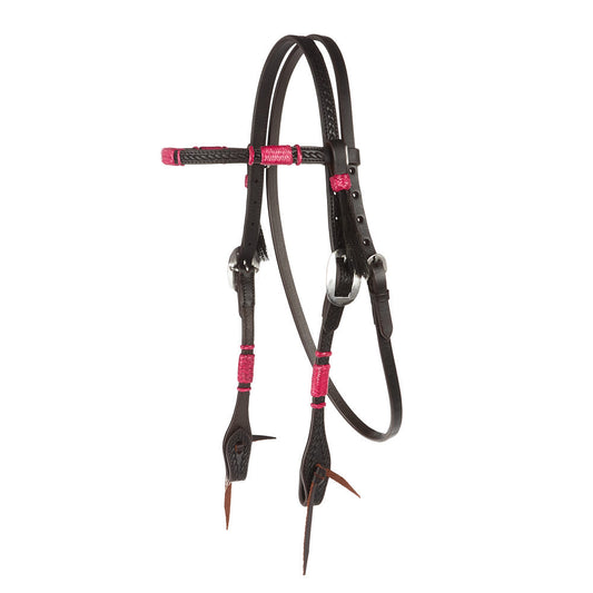 Hot Pink Rawhide Browband Headstall