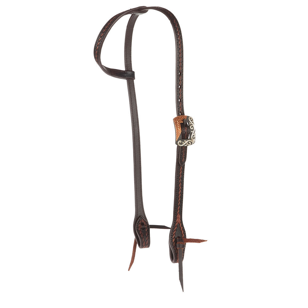 Copper Bar Rope-Tooled Headstall
