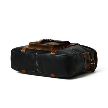 Two-Tone Top Handle Briefcase by Classy Leather Bags, view 3