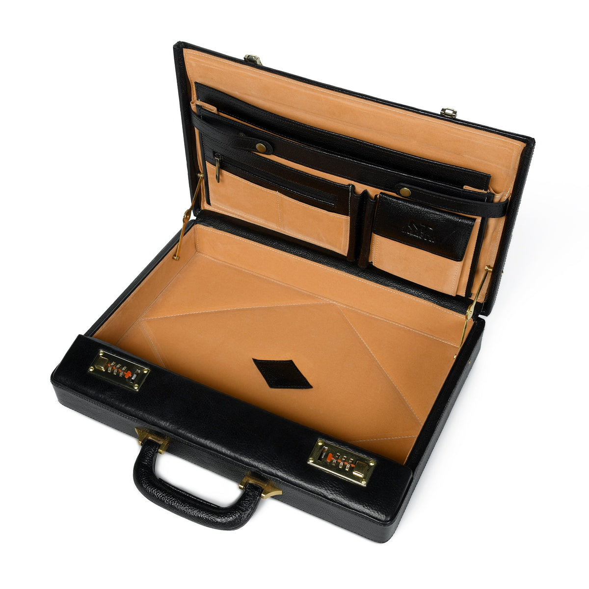 Black Hard-Case Briefcase by Classy Leather Bags, view 6
