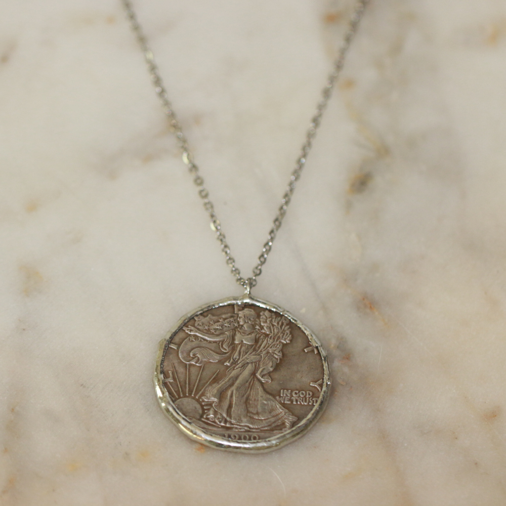Replica Walking Liberty coin pendant necklace