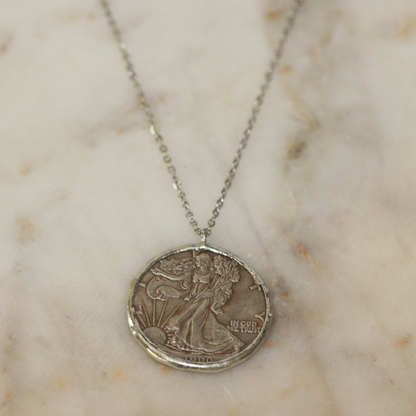 Replica Walking Liberty coin pendant necklace