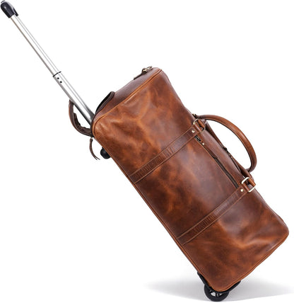 Tan Leather Trolley Bag by Classy Leather Bags, view 2