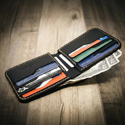 Big Bend Bifold Wallet in Black by Bull Sheath Leather, view 4