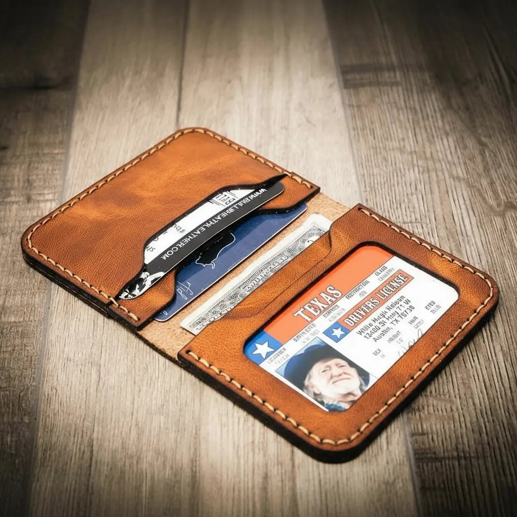 Georgetown Slim Wallet in Chestnut Brown by Bull Sheath Leather