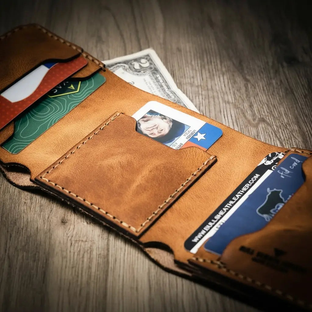 Trinity River Trifold Wallet by Bull Sheath Leather