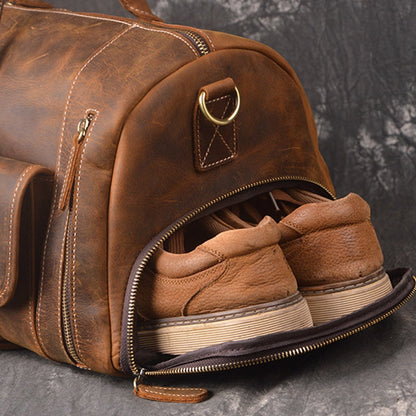 The Crazy Horse Leather Holdall, view 5
