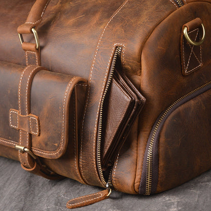The Crazy Horse Leather Holdall, view 6