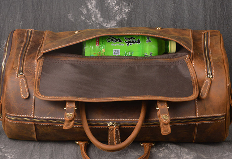 The Crazy Horse Leather Holdall, view 8