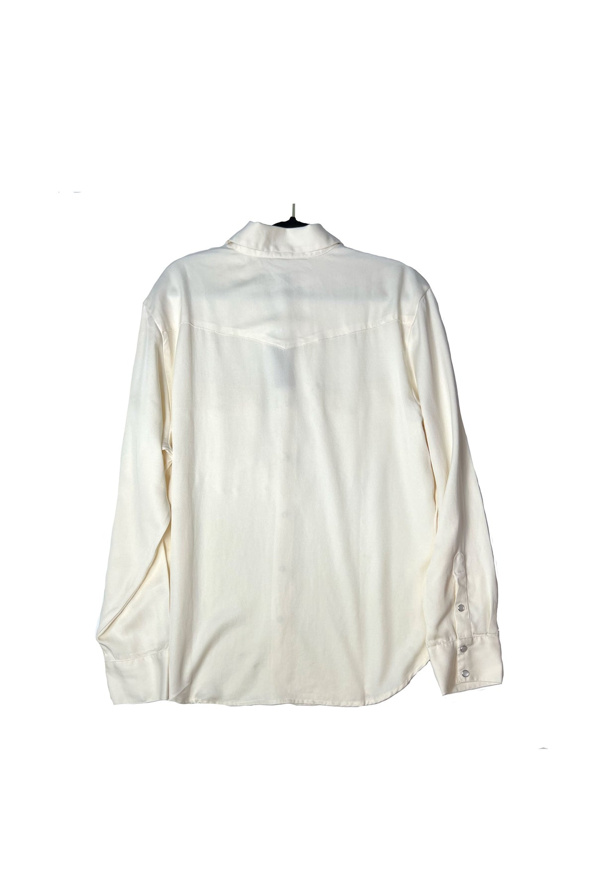 The Gabardine Pearl Snap, vanilla, back
