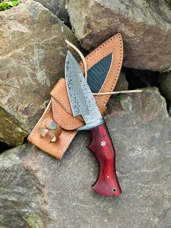 The Pakkawood Damascus Guard Skinner | Texan Knives