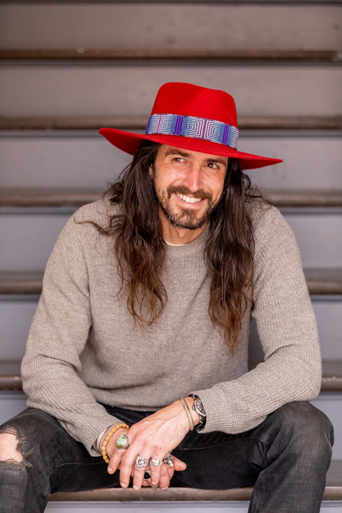 Red Felt Western Hat by Andeana Hats