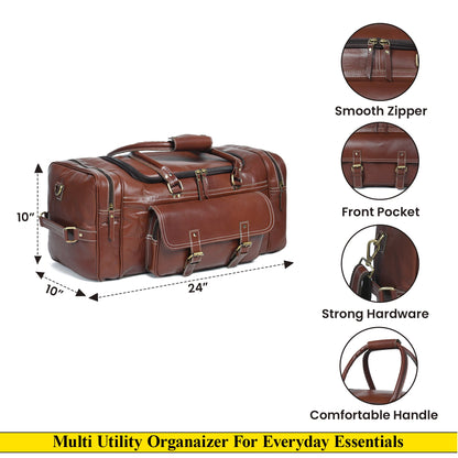 Vintage Brown Buckle Duffle by Classy Leather Bags, view 9