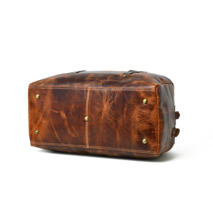 Saddle Tan Carry-On Duffle by Classy Leather Bags, view 4