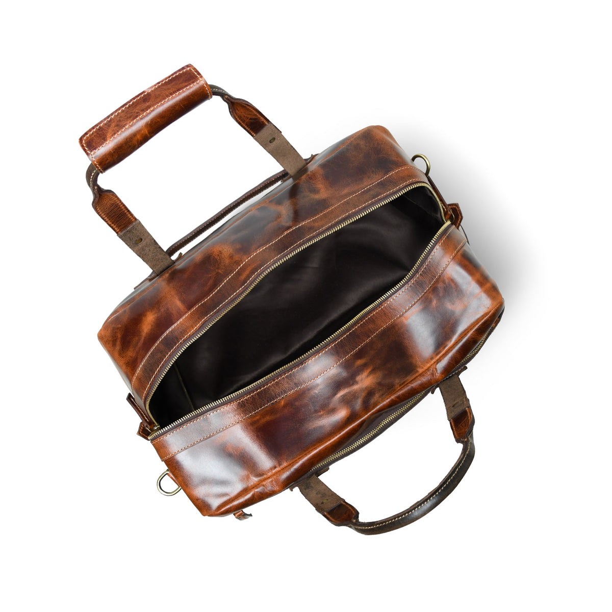 Saddle Tan Carry-On Duffle by Classy Leather Bags, view 3