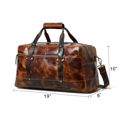 Saddle Tan Carry-On Duffle by Classy Leather Bags, view 6