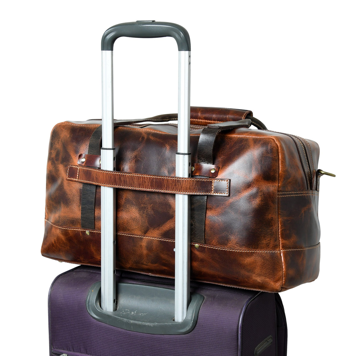 Saddle Tan Carry-On Duffle by Classy Leather Bags, view 5
