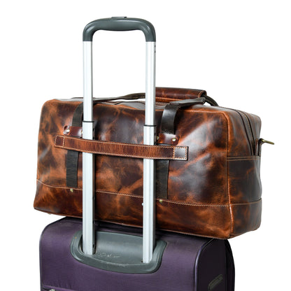 Saddle Tan Carry-On Duffle by Classy Leather Bags, view 5