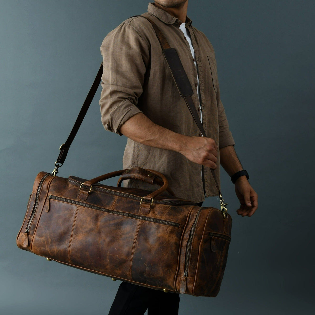 The Cohen Leather Weekender, view 4