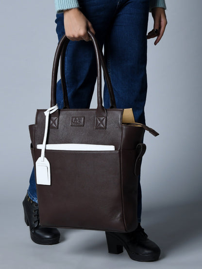 Chestnut Brown Leather Tote by Classy Leather Bags, view 3