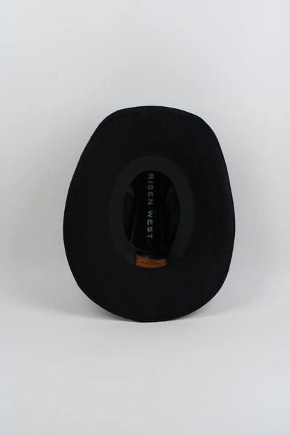 Black Lifted Brim Cowboy Hat by Wilder and Soul