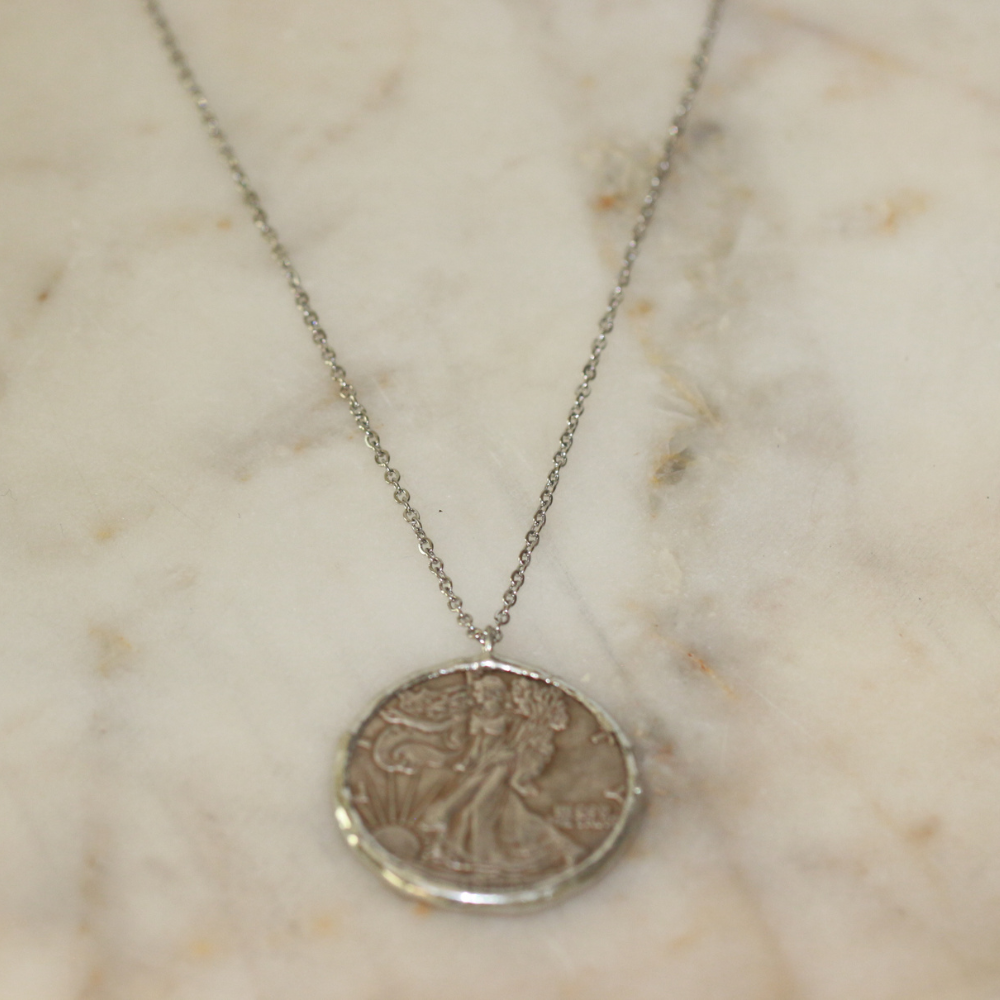 Replica Walking Liberty coin pendant necklace, view 2