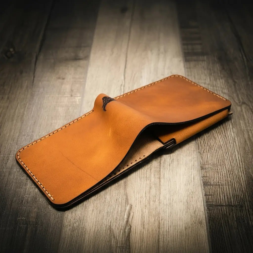 Oath Badge Bifold Wallet by Bull Sheath Leather, view 6