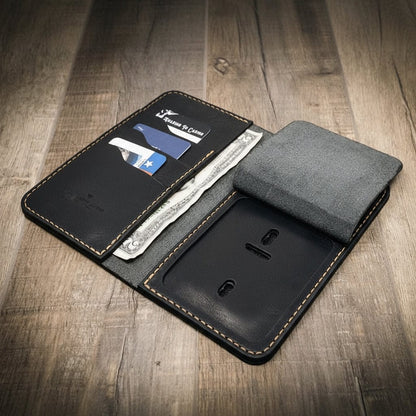 Tall full-grain leather badge long wallet by Bull Sheath, view 13