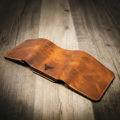 Long Shift Badge Trifold Wallet by Bull Sheath Leather, view 10