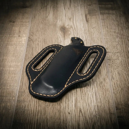 Full-grain leather folding knife belt sheath by Bull Sheath, view 7