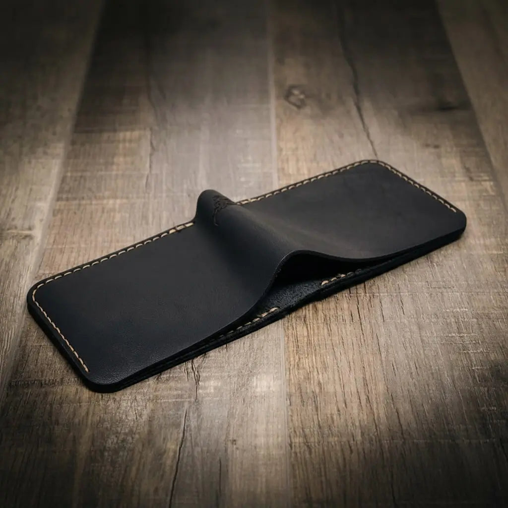 Rio Grande Bifold Wallet in Black by Bull Sheath Leather, view 2